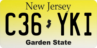 NJ license plate C36YKI