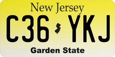 NJ license plate C36YKJ