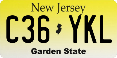 NJ license plate C36YKL