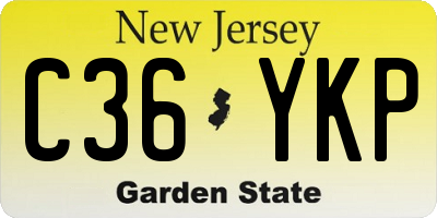 NJ license plate C36YKP