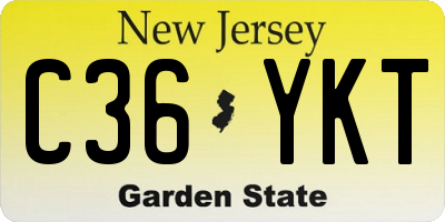 NJ license plate C36YKT