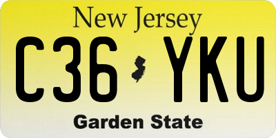 NJ license plate C36YKU