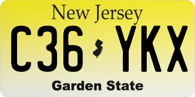 NJ license plate C36YKX