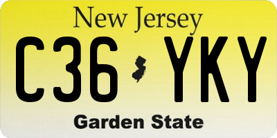 NJ license plate C36YKY