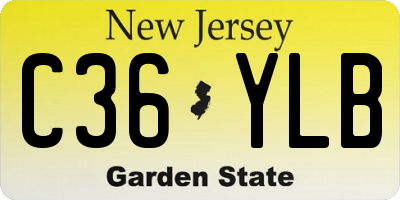 NJ license plate C36YLB