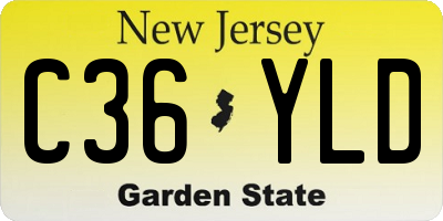 NJ license plate C36YLD