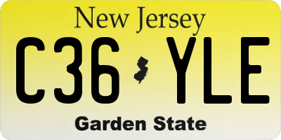 NJ license plate C36YLE