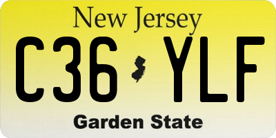 NJ license plate C36YLF