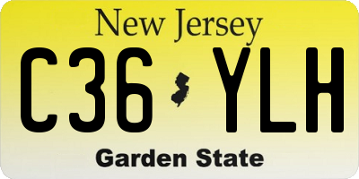 NJ license plate C36YLH