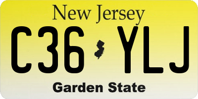 NJ license plate C36YLJ