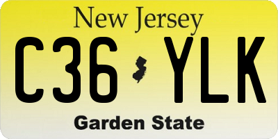 NJ license plate C36YLK
