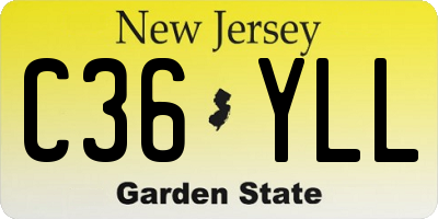 NJ license plate C36YLL
