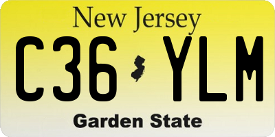 NJ license plate C36YLM