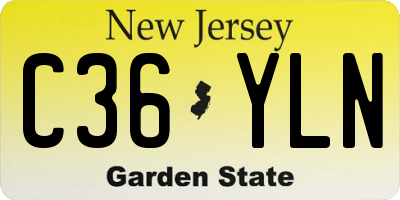 NJ license plate C36YLN