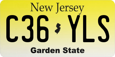 NJ license plate C36YLS