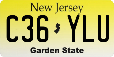 NJ license plate C36YLU