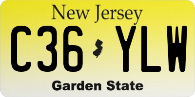 NJ license plate C36YLW