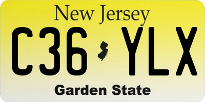 NJ license plate C36YLX