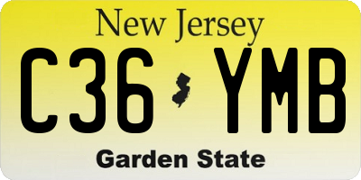NJ license plate C36YMB