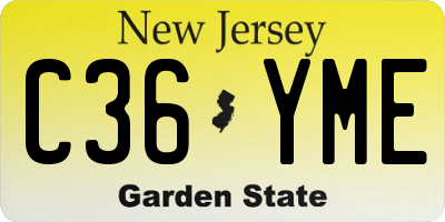 NJ license plate C36YME