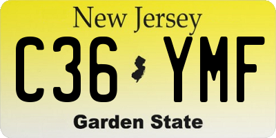 NJ license plate C36YMF