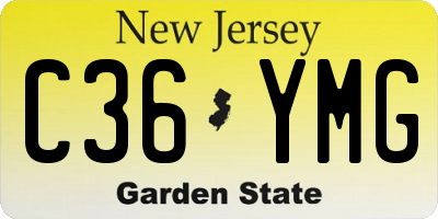 NJ license plate C36YMG