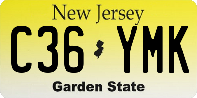 NJ license plate C36YMK