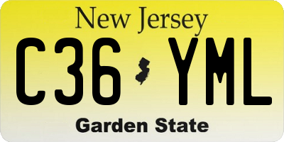 NJ license plate C36YML