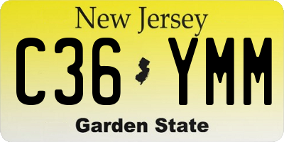 NJ license plate C36YMM