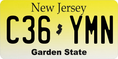 NJ license plate C36YMN