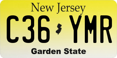 NJ license plate C36YMR