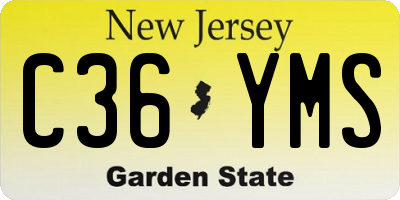 NJ license plate C36YMS