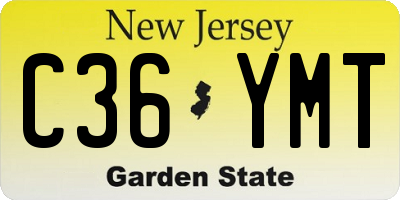 NJ license plate C36YMT
