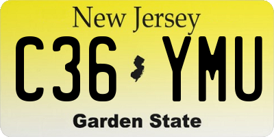 NJ license plate C36YMU