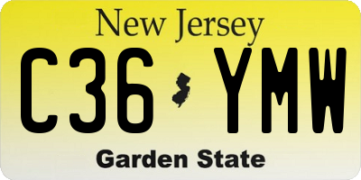 NJ license plate C36YMW