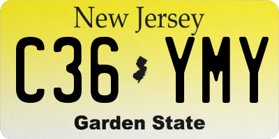 NJ license plate C36YMY