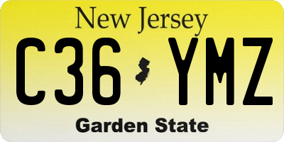 NJ license plate C36YMZ