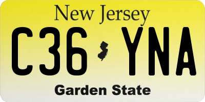 NJ license plate C36YNA