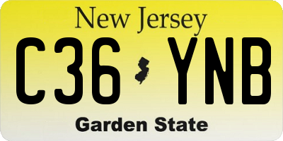 NJ license plate C36YNB