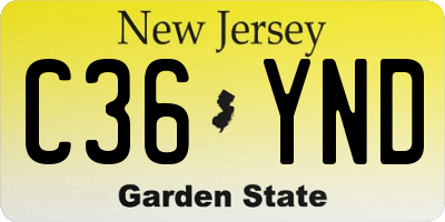 NJ license plate C36YND
