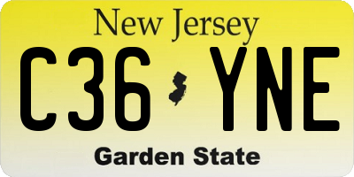 NJ license plate C36YNE