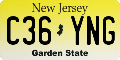 NJ license plate C36YNG