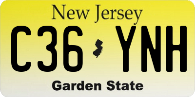 NJ license plate C36YNH