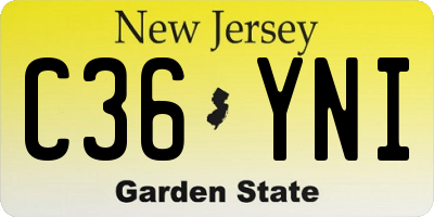 NJ license plate C36YNI