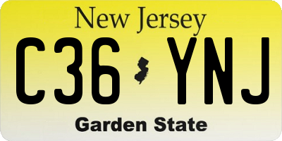 NJ license plate C36YNJ