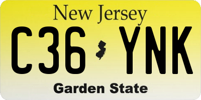 NJ license plate C36YNK