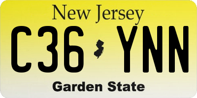 NJ license plate C36YNN