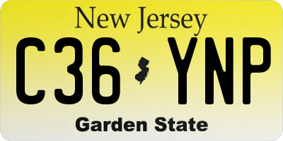 NJ license plate C36YNP