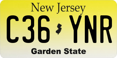 NJ license plate C36YNR