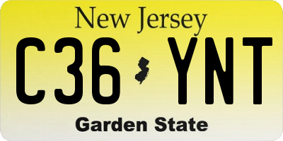 NJ license plate C36YNT